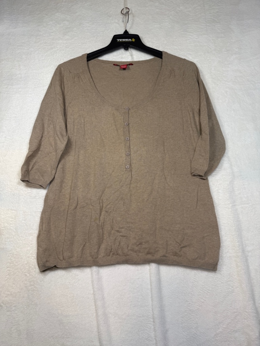 BUM Equipment Sweater Womens Size XL Beige Cabincore Knit Lightweight Capsule - Picture 2 of 8